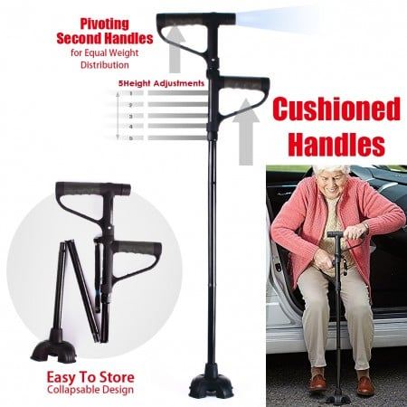 (🔥HOT SALE TODAY - 49% OFF) Aluminum alloy with LED light non-slip foldable walking stick