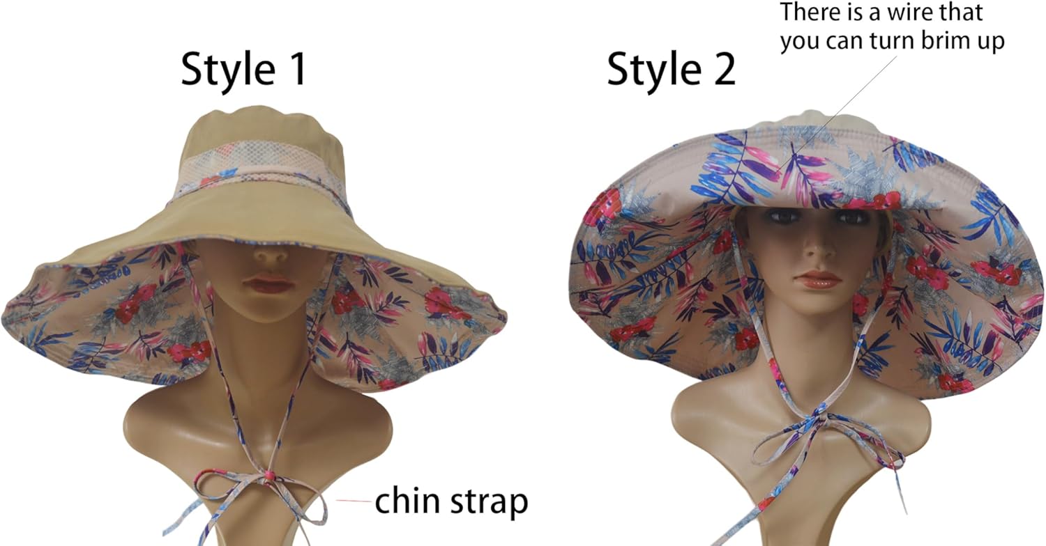 Packable Large Brim Sun Hat for Women - 6.7