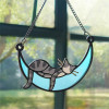 🐈🌙Sleeping Cat On Moon - Window Hanging Suncatcher Ornament