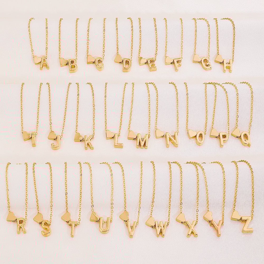 🔥Last Day Promotion 50% OFF🔥Tiny Initial Necklaces Golden Heart Letter A-Z
