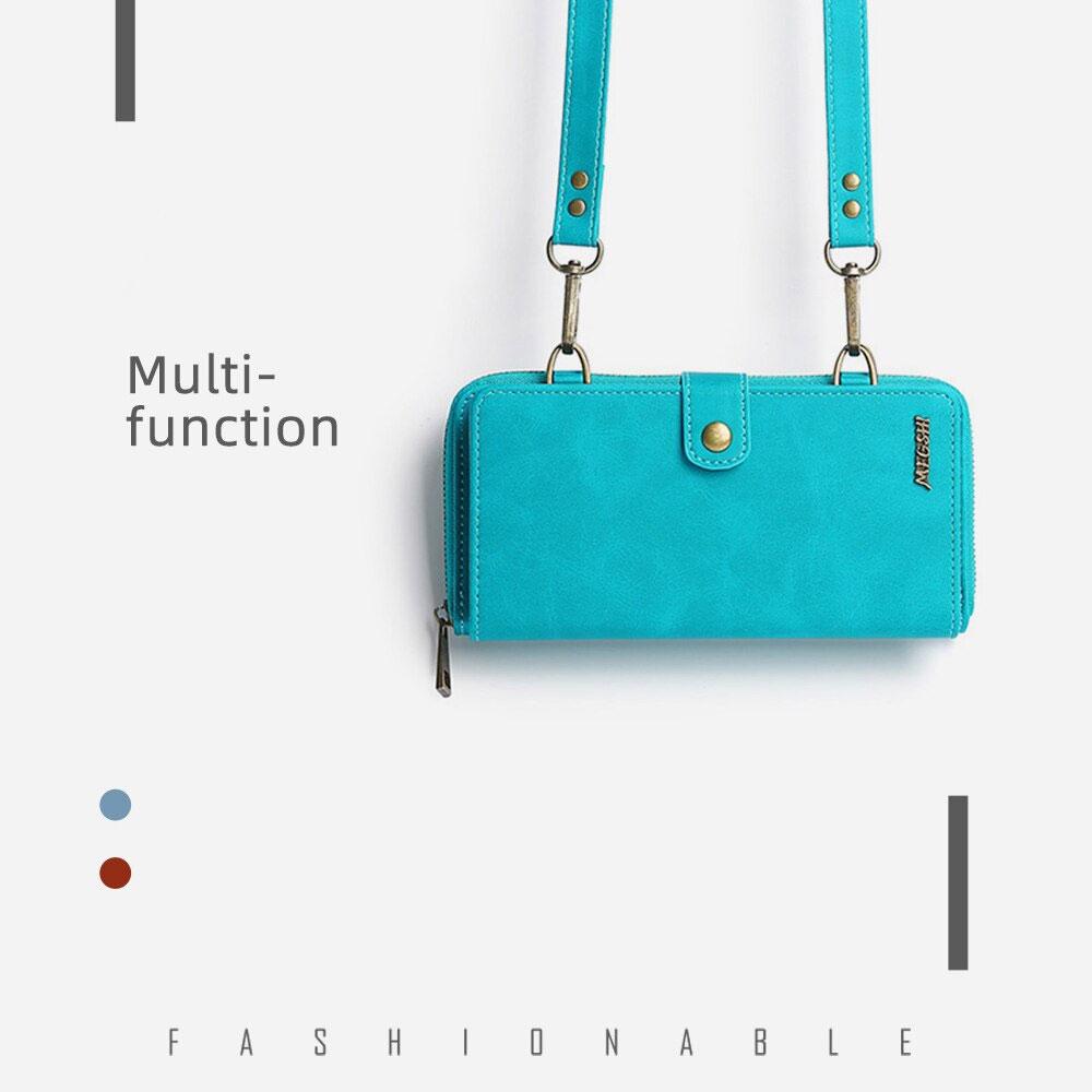 (🎅EARLY XMAS SALE - 50% OFF) Wallet Leather Phone Case With Shoulder Strap Case