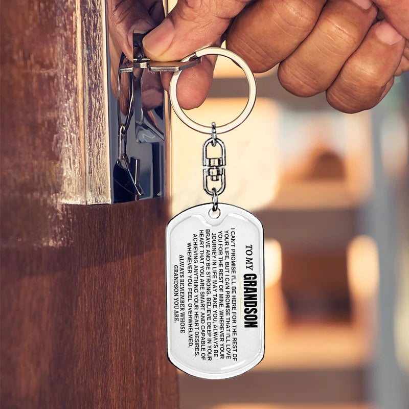 🎁Perfect Christmas Gift - To My Family - Remember Whose Grandson and Granddaughter You Are - Unique Keychain🔥