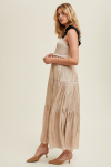 Stellar Tiered Satin Maxi Dress