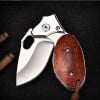 D2 Wooden Handle Mechanical Folding Knife