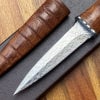 Hand forged Damascus steel knife with wooden sheath