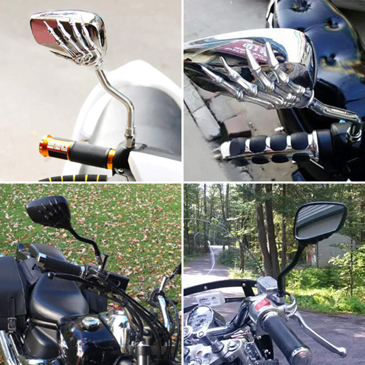 🔥Last Day Promotion 50% OFF🔥360° Rotation Skull Hand Rear Motorcycle Mirrors (A Pair)