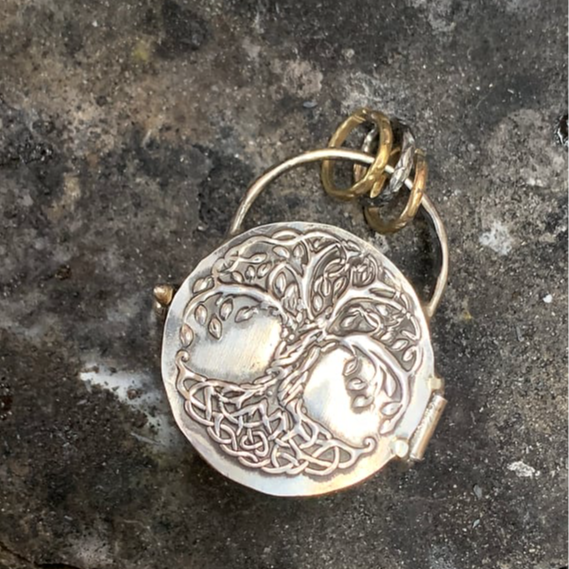 🔥LAST DAY SALE 49% OFF-925 Silver Triple Moon & Tree of Life Locket with Real Quartz Crystal