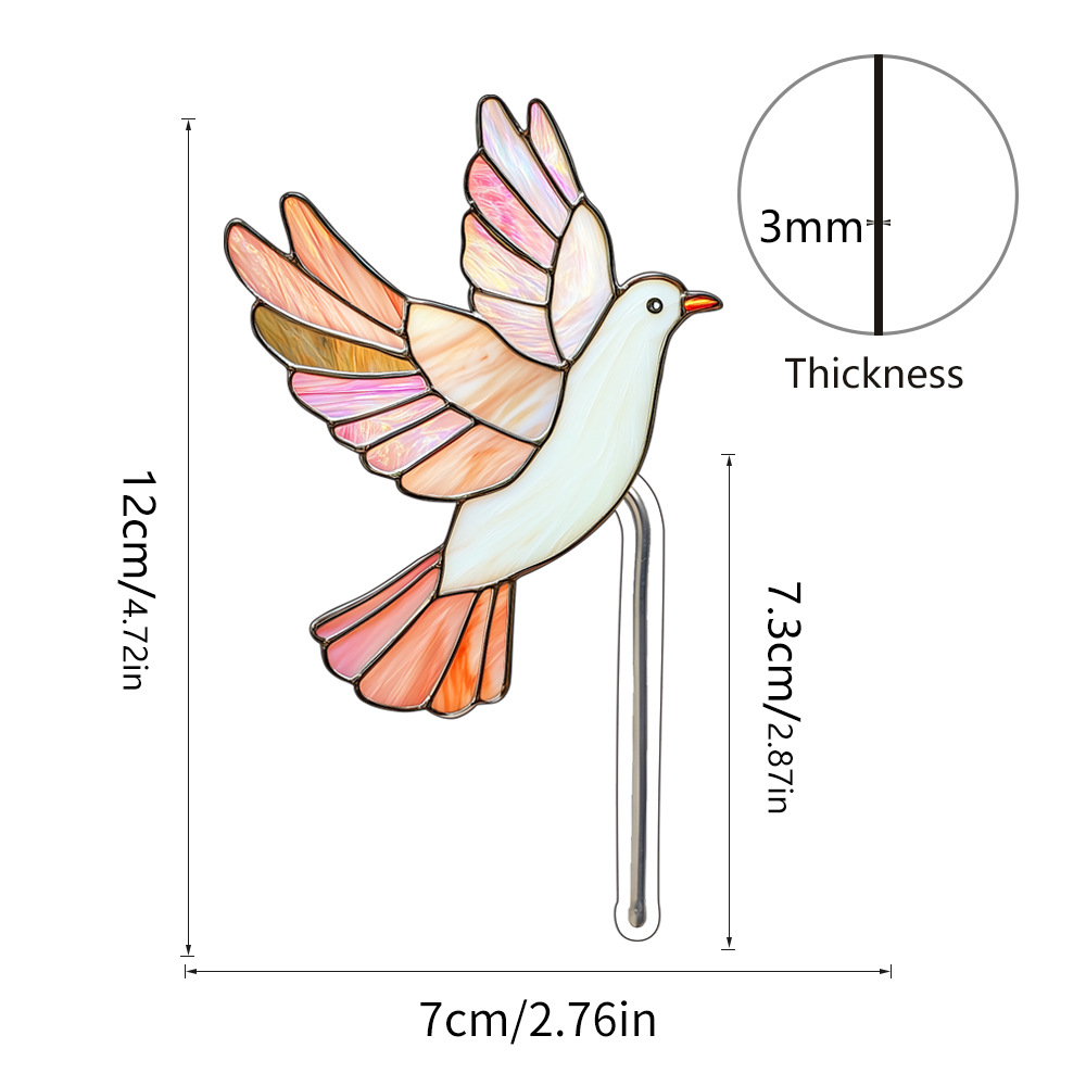 🎖️Stained glass hummingbird plant pot decorative bird shaped sun catcher beautiful handmade gift,💕 add charm to plants and windows