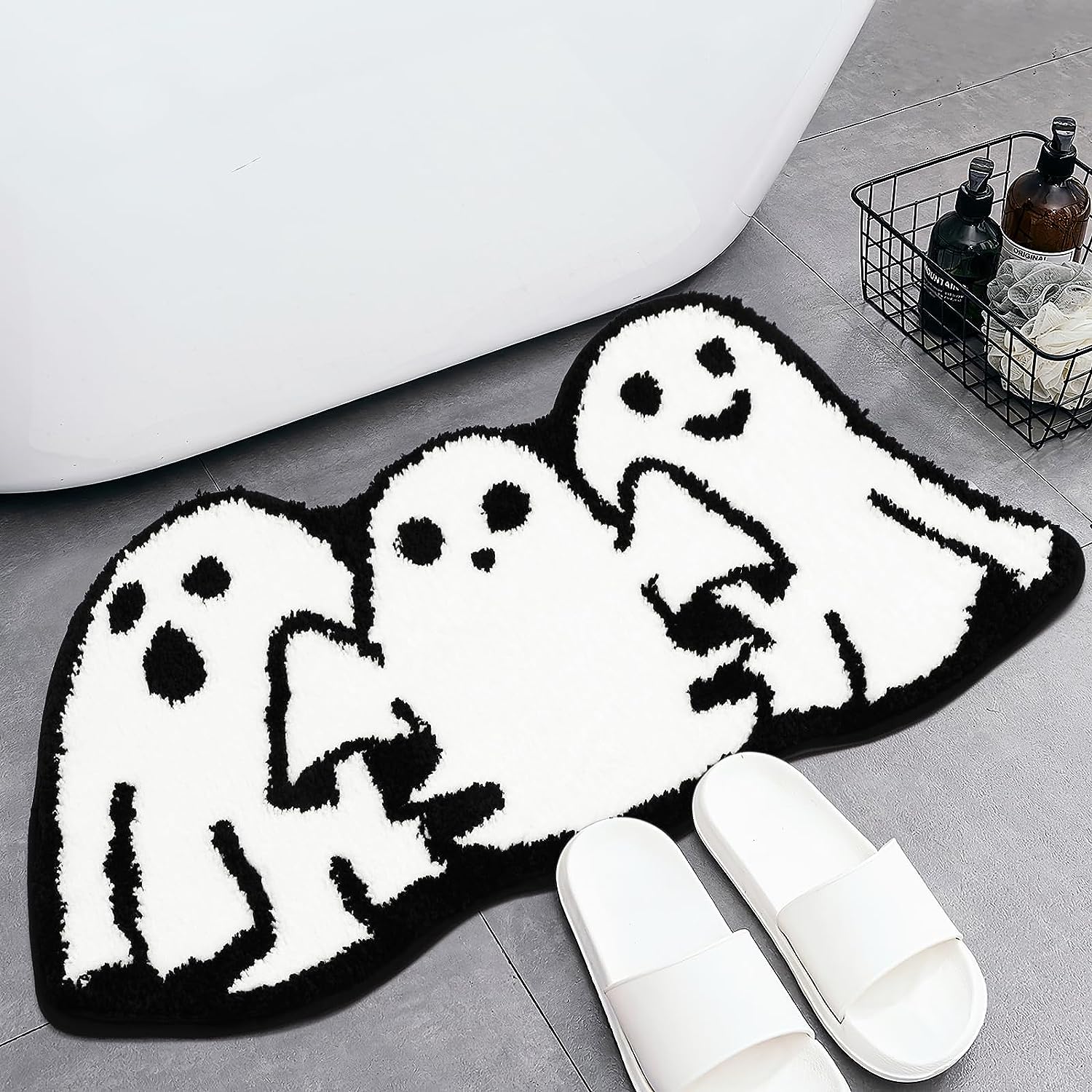 🔥👻2024 Halloween Bath Mat Ghost Tufted Rug