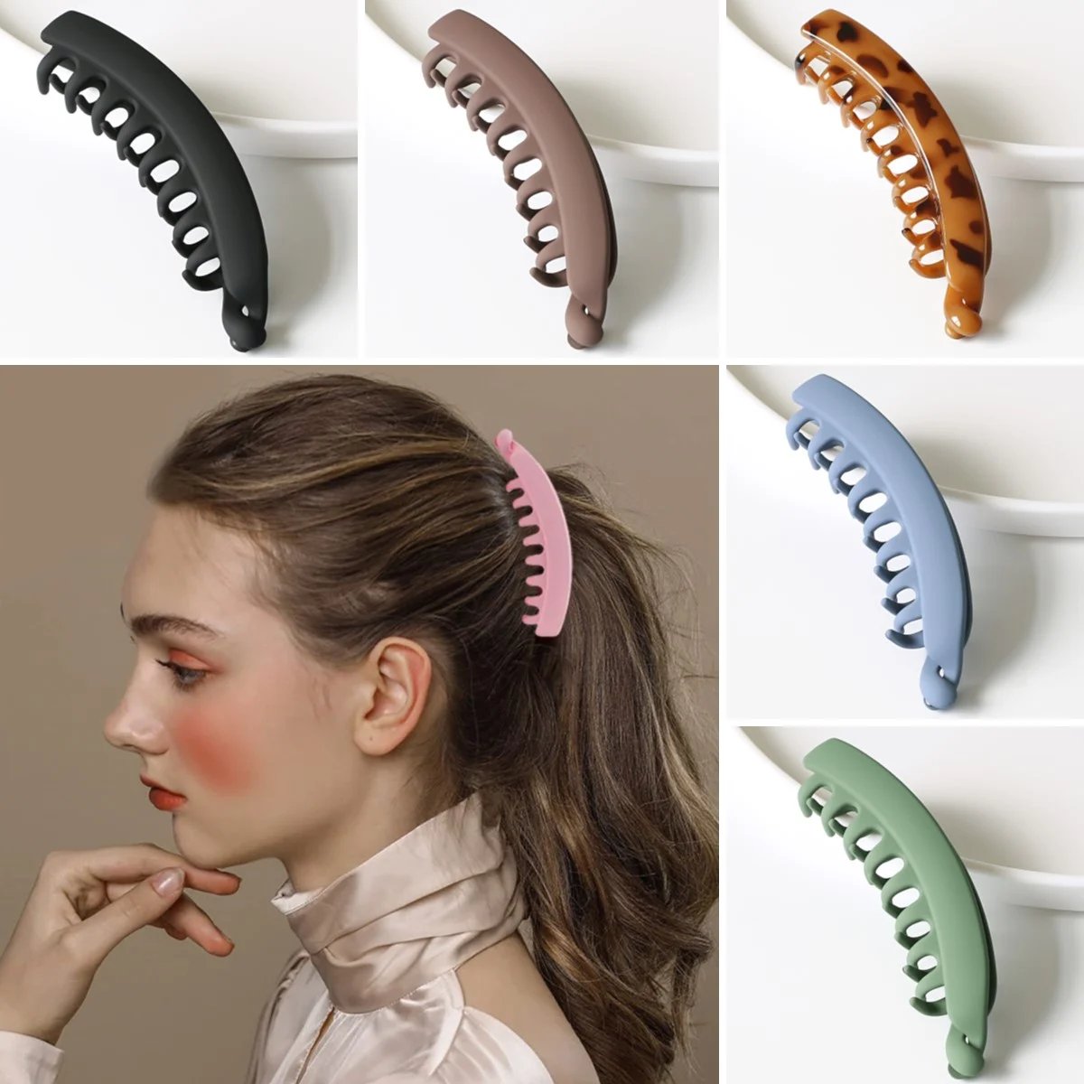 (🌲Early Christmas Sale- Save 50% OFF) Large Banana Hair Clips Non-slip Ponytail Holder Clip for Women and Girls