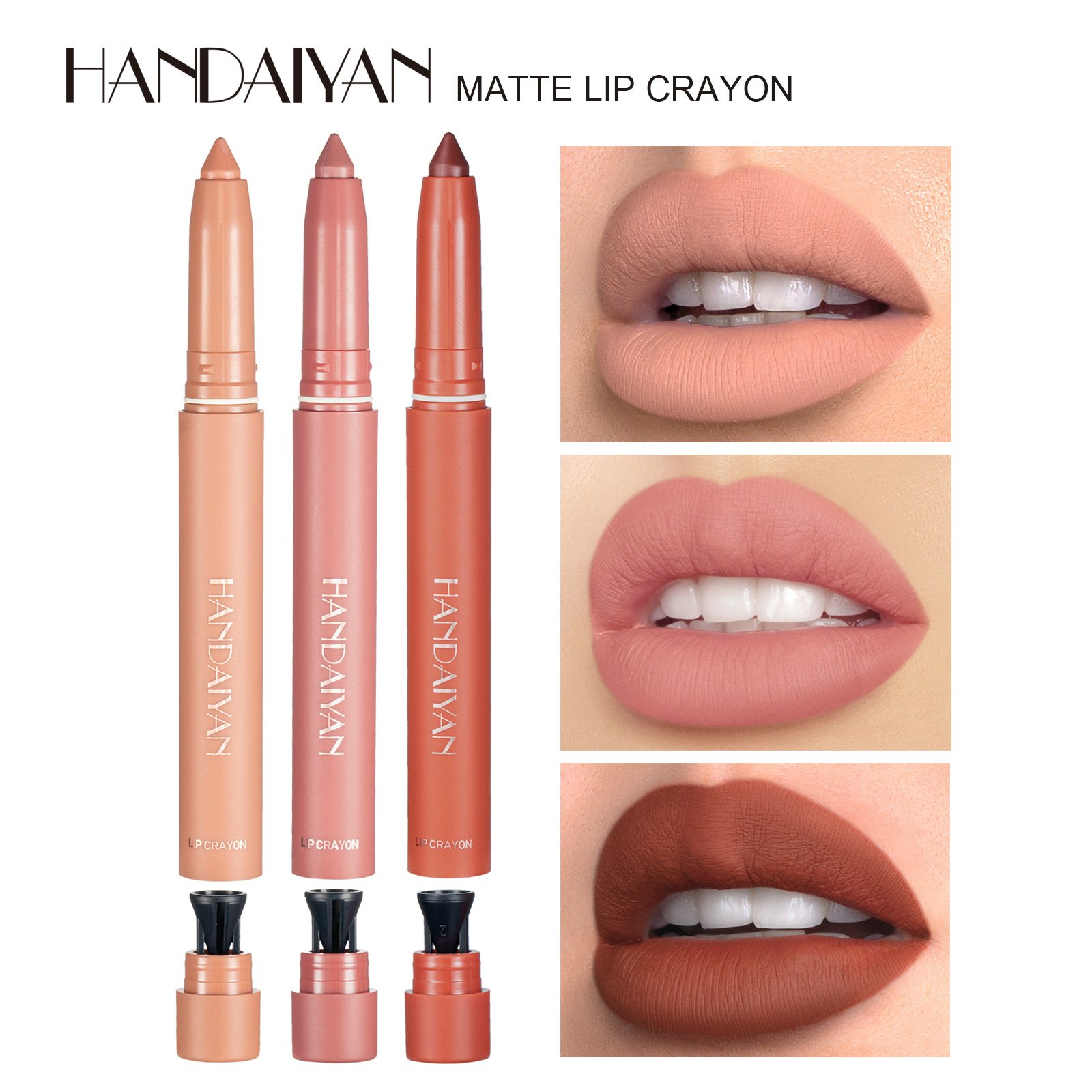 50% OFF- 12 Color HANDAIYAN Rotating Sharpenable Matte Lipstick Pencils