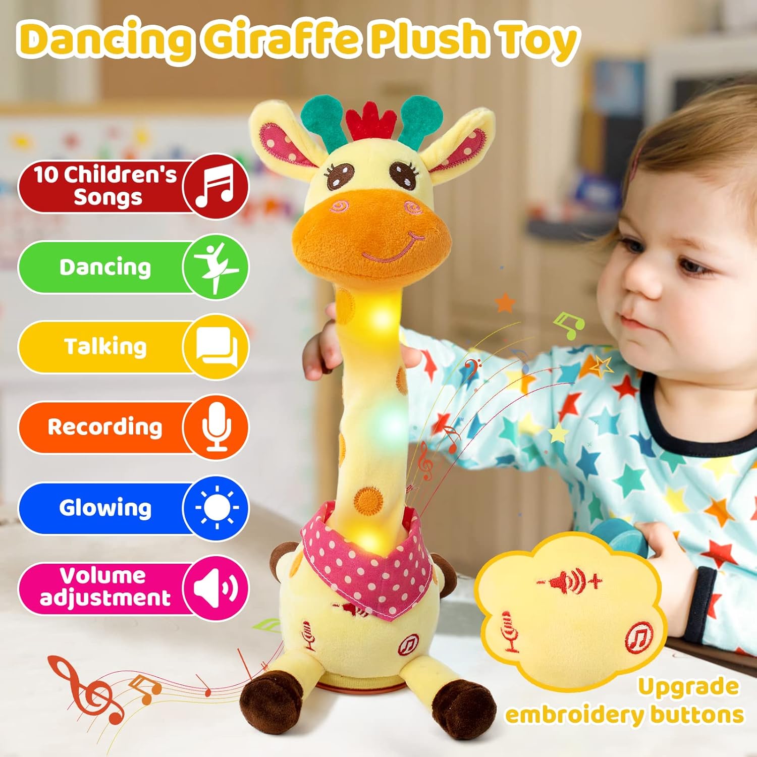 🎁TikTok Last Day Sale - 70% OFF🎉Selling Musical Giraffe Toy – Sings, Dances & Repeats What You Say! 🦒🎵🗣️
