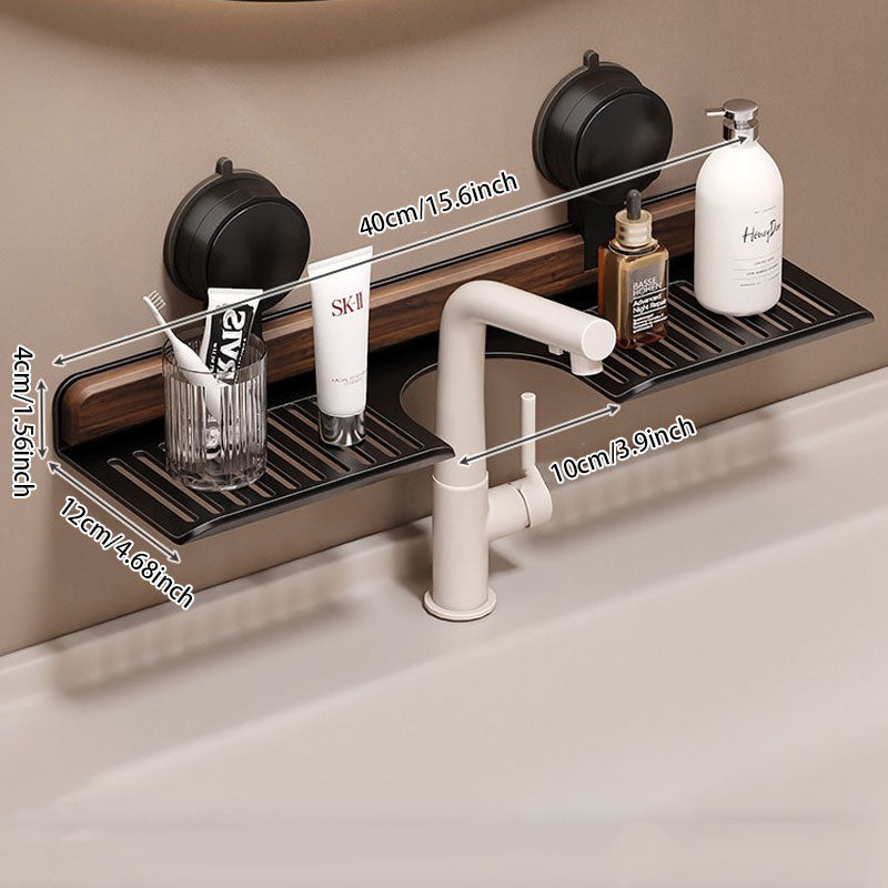 ⏰LAST DAY SALE 50% OFF💥No-Drill Walnut Aluminum Faucet Rack