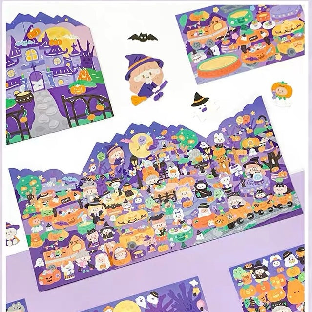 DIY Halloween Sticker Scene Card