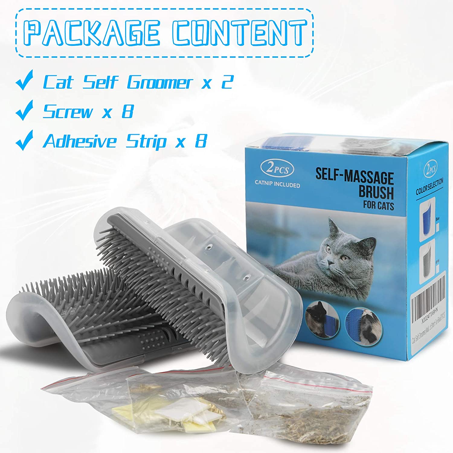 (🔥Clearance Sale - 50% OFF) Cat Massage Brush Buy 2 Get 2 Free (4 Pcs)