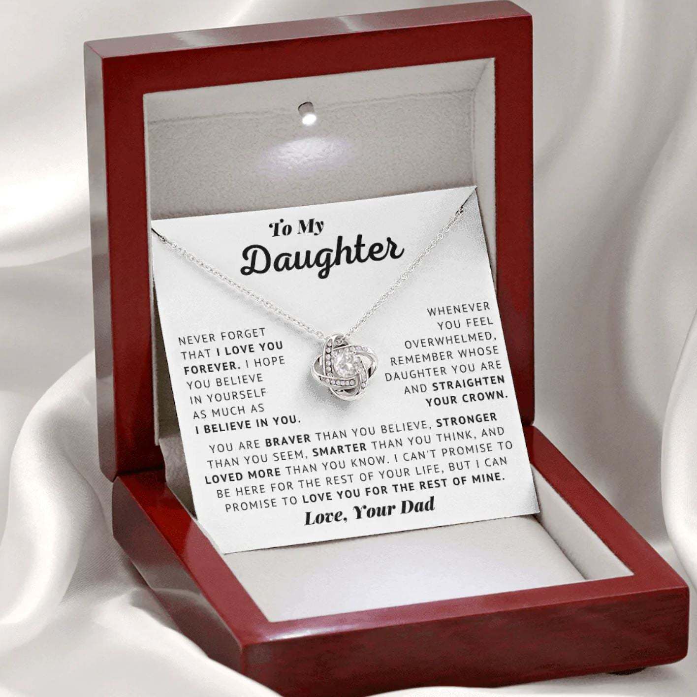 ❤️To My Daughter - Love Dad - Eternal Heart Necklace Gift Set