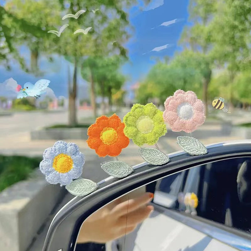 (🎄Christmas Hot Sale🔥🔥)🌸Shaking Head Flower Car Ornament(7 PCS)💜(BUY MORE SAVE MORE)