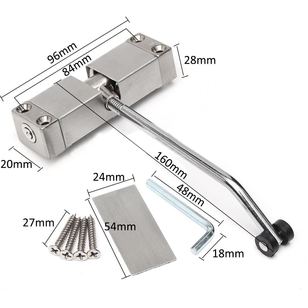 Household silent no-punch automatic door closer