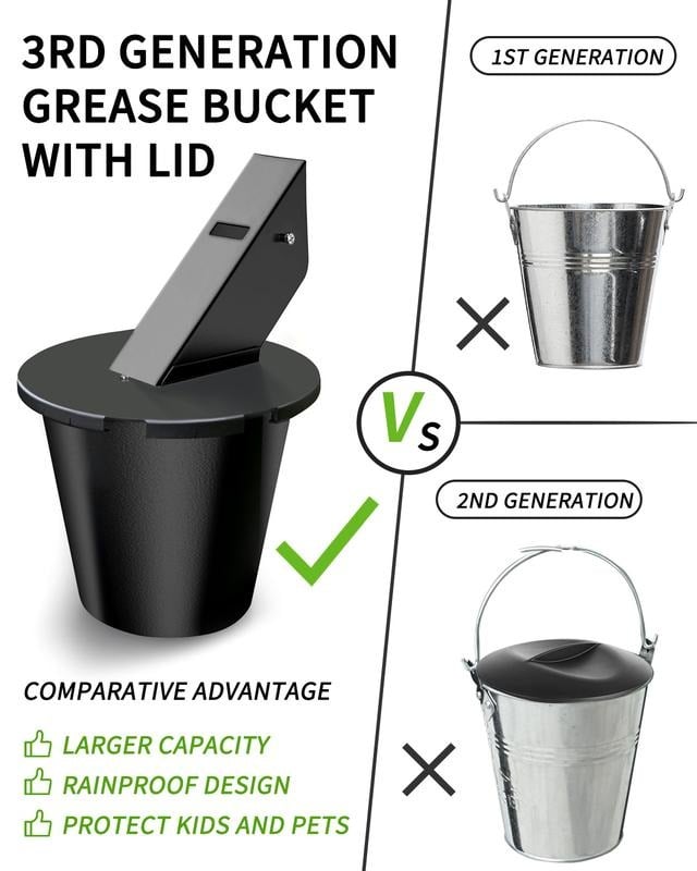 ✨LAST DAY 49% OFF💥Grease Bucket with Lid & Silicone Liner