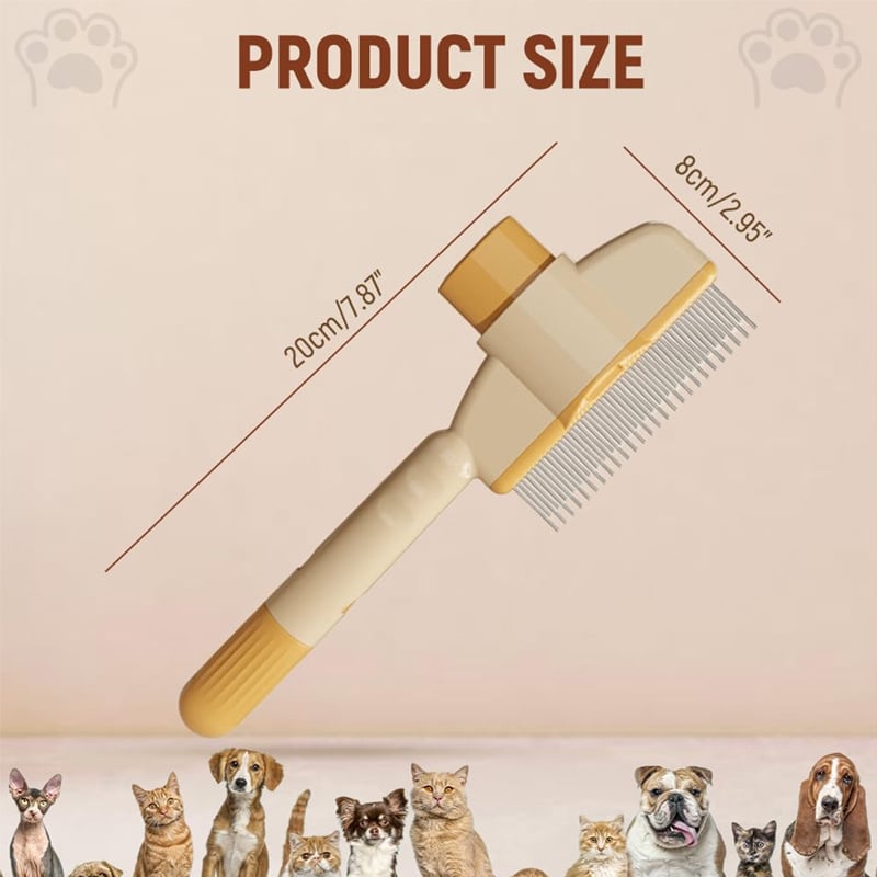 🎁TikTok Last Day Sale - 70% OFF🔥Self-cleaning Pet Flea Comb Grooming Brush