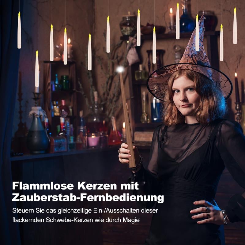 🕯️Flammenlose schwimmende LED-Kerzen mit Zauberstab-Fernbedienung