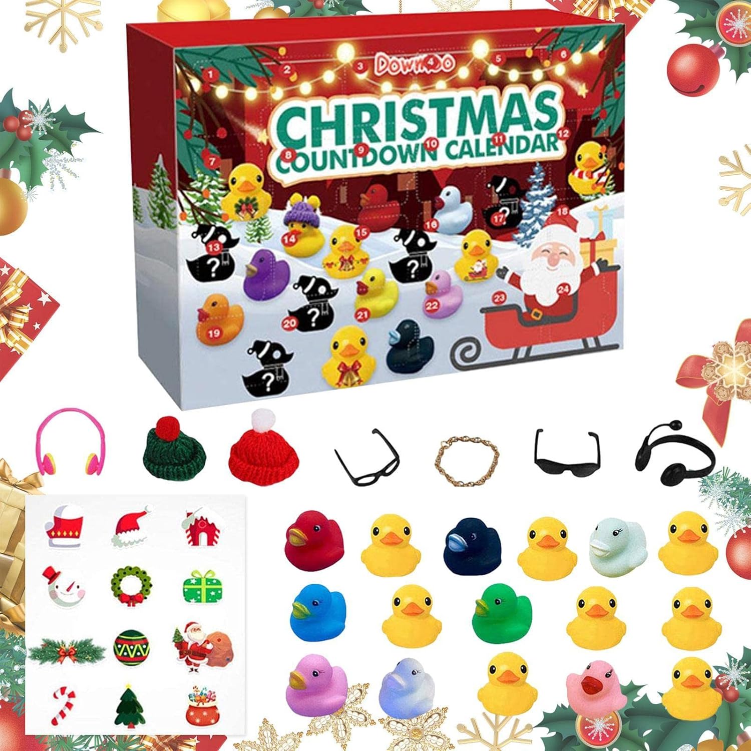 (🎄Early Christmas Sale - 49% OFF) 🎉Christmas Rubber Ducks Advent Calendar Blind Box, 🔥Buy 2 Free Shipping