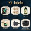 Halloween Witches Cauldron with Magical Floating Potion Bottles and Fog Maker Diffuser