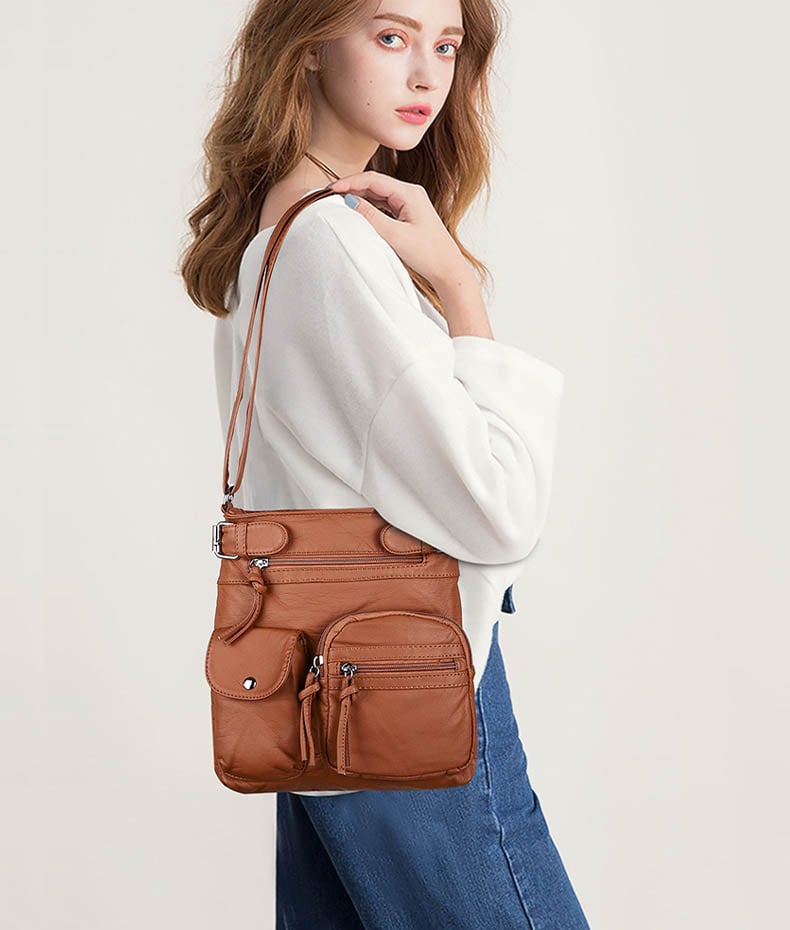 Christmas Hot Sale 48% OFF - Multi-Pocket Crossbody Bag Soft Leather Shoulder Purse Bag - Buy 2 get 10% OFF&Free Shipping