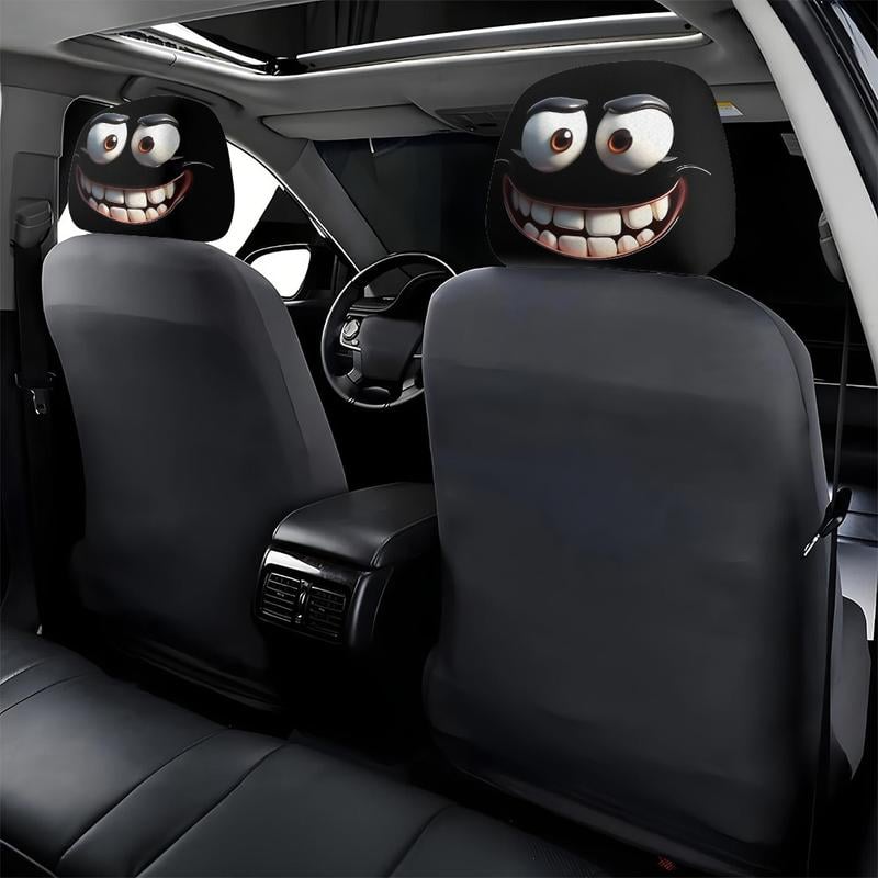 Last Day Promotion 70% OFF - 😆Funny Cartoon Car Headrest Covers – 2PCS Universal Fit 🚗
