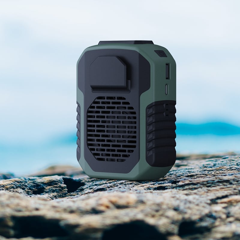 Portable Waist & Neck Fan with Power Bank and LED Light for Outdoor Use