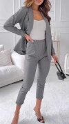 Women's Lapel Striped Casual Suit