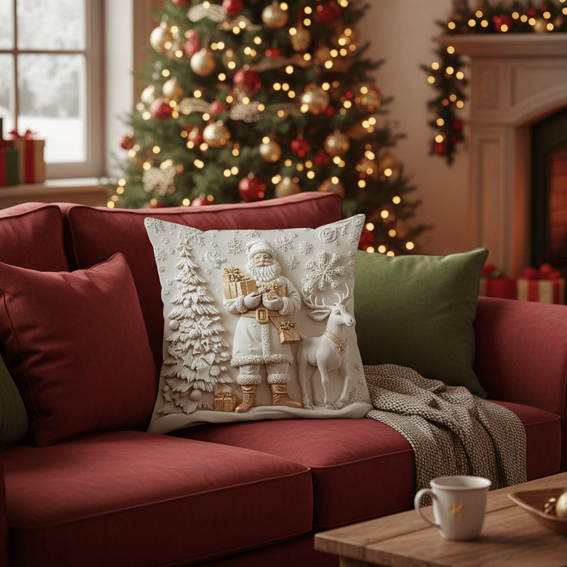 🎄 Soft Christmas Pillow Covers – 4-Piece Set for Cozy Holiday Vibes!