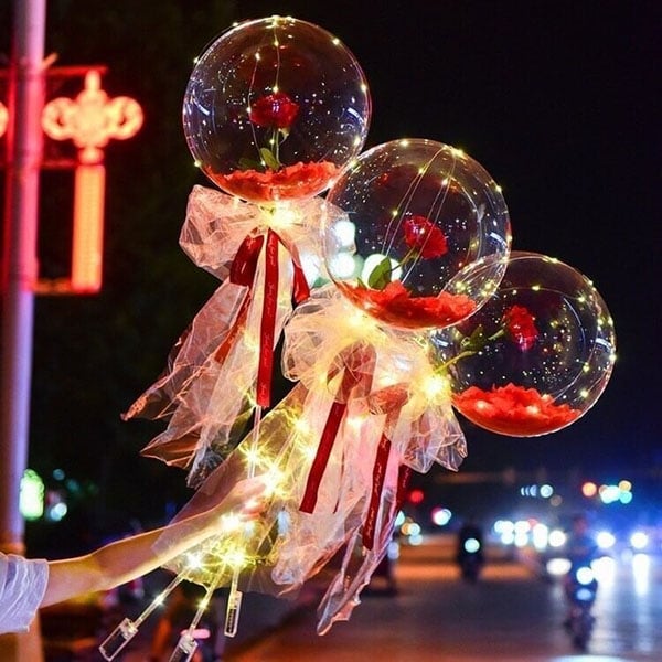 🔥Last Day Promotion 48% OFF-🎁-LED Luminous Balloon Rose Bouquet💕