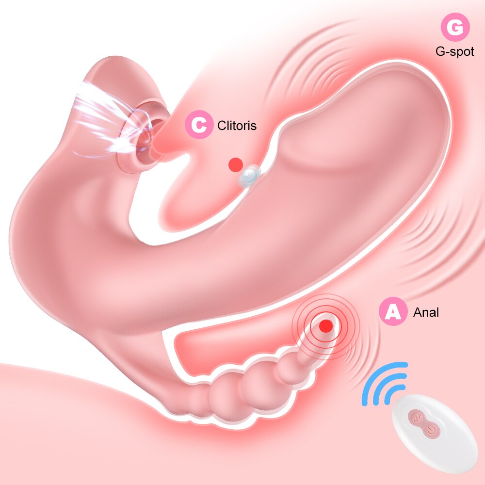 SHEMESIX - Women's Tongue Sucking Vibrating Masturbation Device Pulling Wearing Butterfly Jumping Egg Sexual Toys