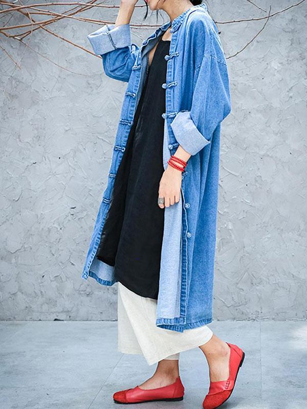 Slouch Pocket Denim Coat