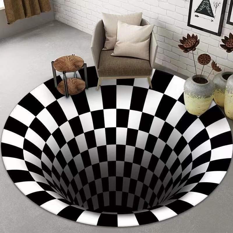 🤩3D Vortex Illusion Carpet Swirl Printed Area Rug Floor Mat