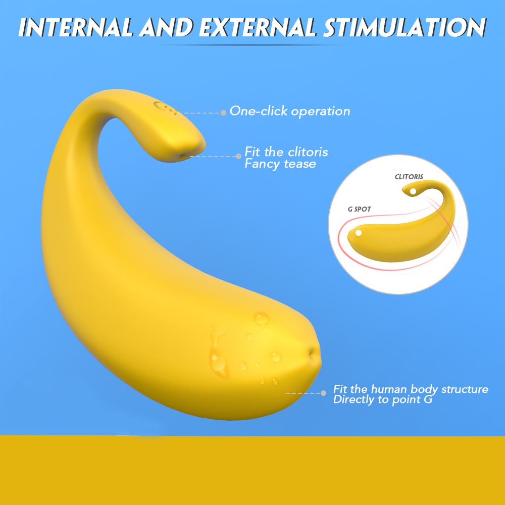 SHEMESIX Ladies Cute Banana Remote Control Vibrating Masturbator G-spot Clitoral Vibrator