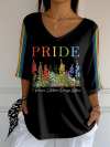 Women's Pride LGBT Removes Stubborn Orange Stains Print Mid Sleeve T-Shirt