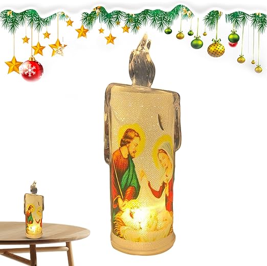 LED Prayer Flameless Candles,Christmas Easter Gift