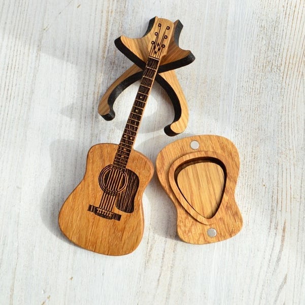 Mini Cute Wooden Acoustic Guitar Pick Box🎸BUY 5 GET 3 FREE(8 PCS) &✈️FREE SHIPPING