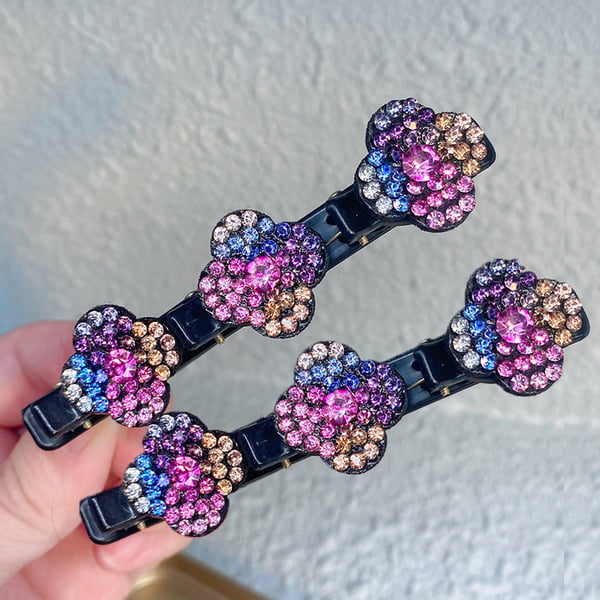 Last Day Promotion 48% OFF - Sparkling Crystal Stone Braided Hair Clips