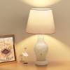 Touch Bedside Table Lamp - Modern Small Lamp for Bedroom Living Room Nightstand, Desk lamp with White Opal Glass Lamp Shade, Warm LED Bulb, 3 Way Dimmable, Simple Design Mother's Day Gifts