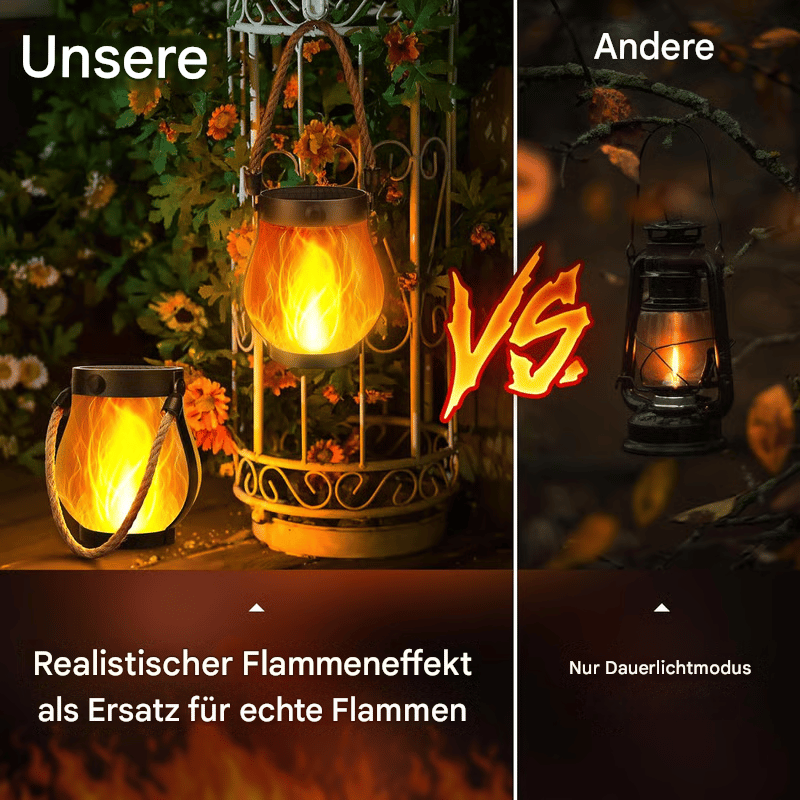 🔥LETZTER TAG 50 % RABATT-Solarlaterne mit tanzender Flamme für den Außenbereich