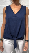 Women's Casual Solid Color V-Neck Hem Knotted Vest