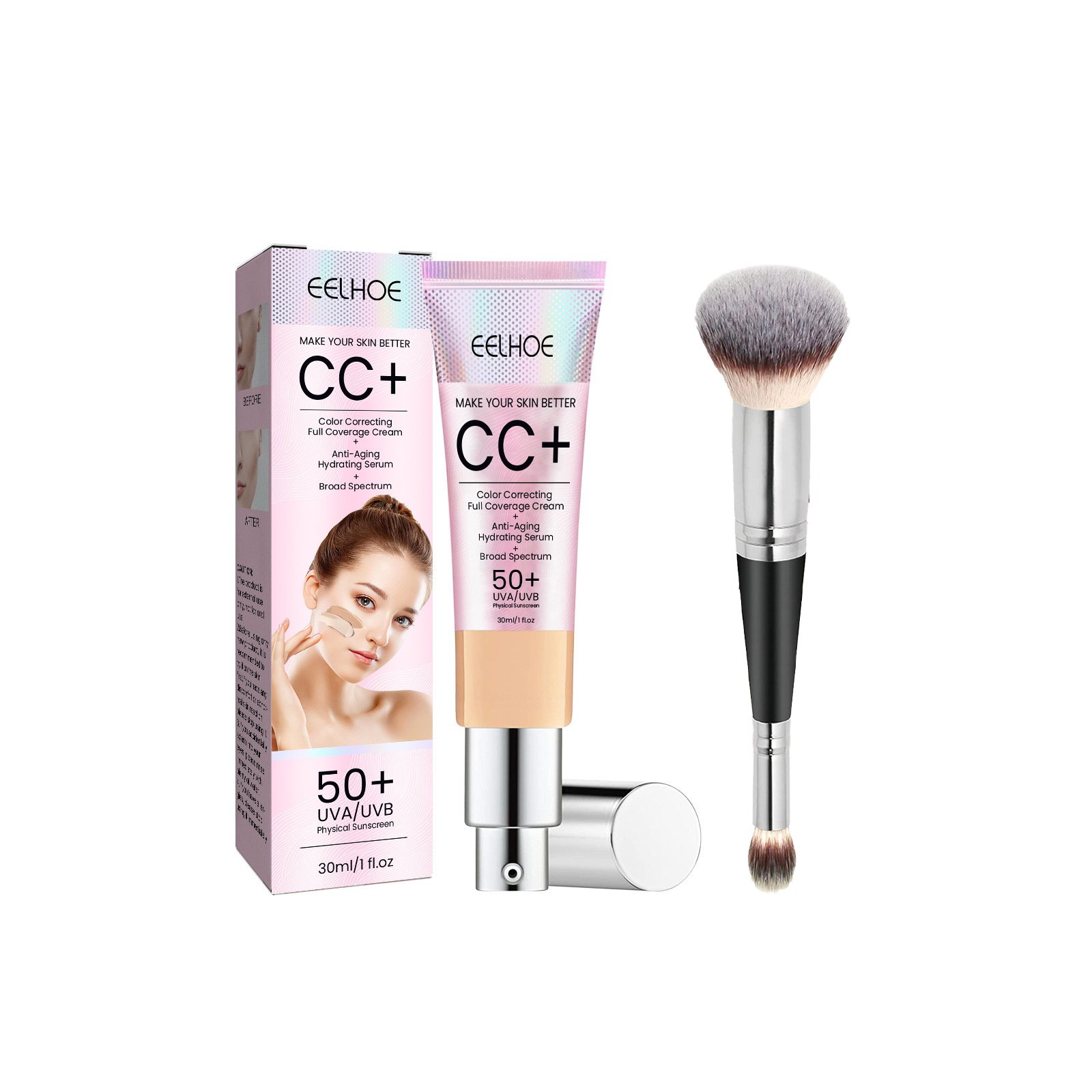 🔥Letzter Tag 49% Rabatt - Creme Illumination SPF50 mit Luxe Brush Makeup