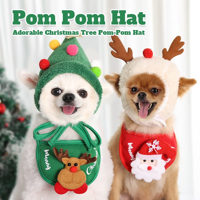 Adorable Christmas Tree Pom-Pom Hat