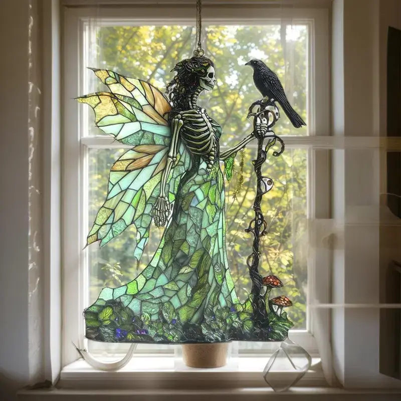Gothic Skeleton Fairy Suncatcher💀