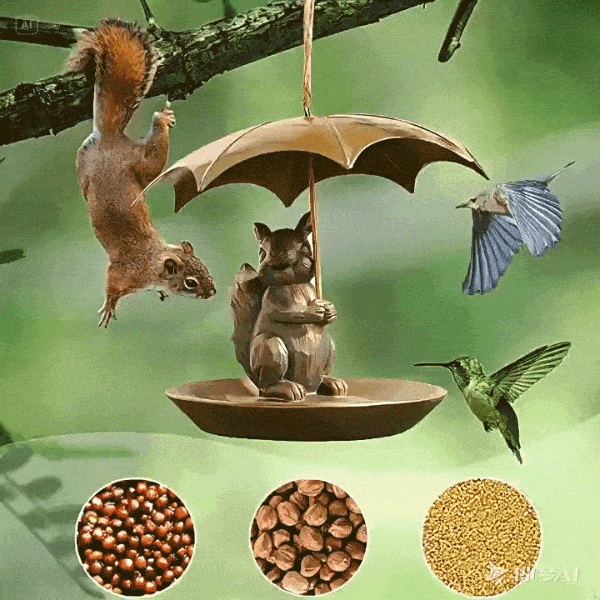 Father's Day Sale 50% Off🐦Girl Next Door Animal Bird Feeder with Umbrella