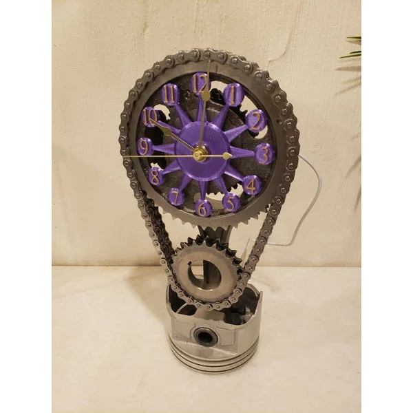 🎉Chevrolet Small Block Timing Chain Clock, Motorized, Rotating.