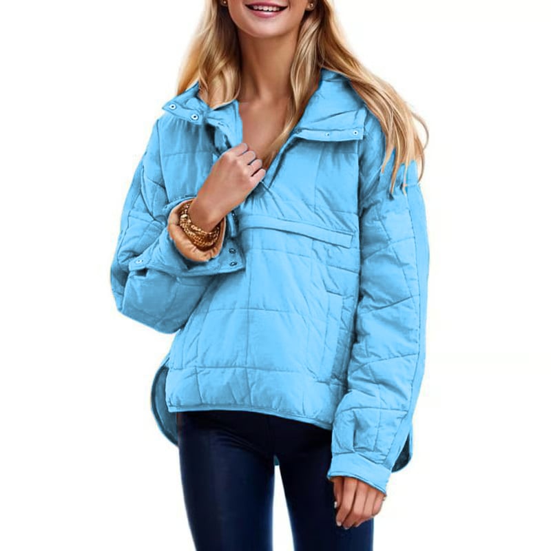 🍂KOSTENLOSEN VERSAND🔥Übergroße Pufferjacke mit Kapuze für Damen, gesteppt, leicht, warm, Winterpullover, gepolsterter Hoodies-Mantel